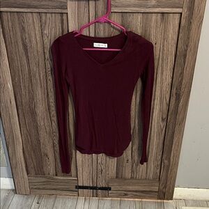 Abercrombie & Fitch Deep Red Long Sleeve Top